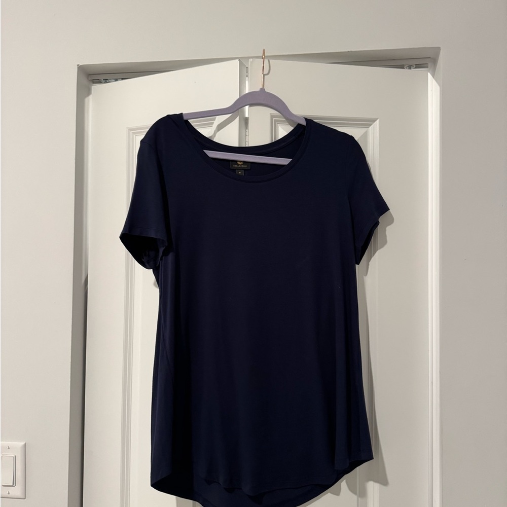 JM Collection Navy Short Sleeve Tee